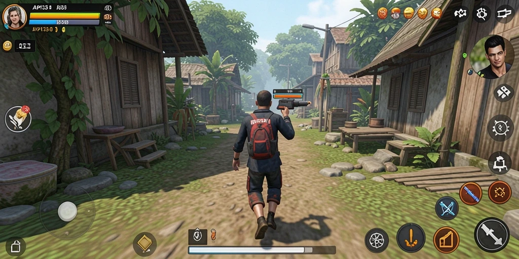 Screenshot API33 menampilkan karakter terlibat dalam kehidupan sehari-hari.