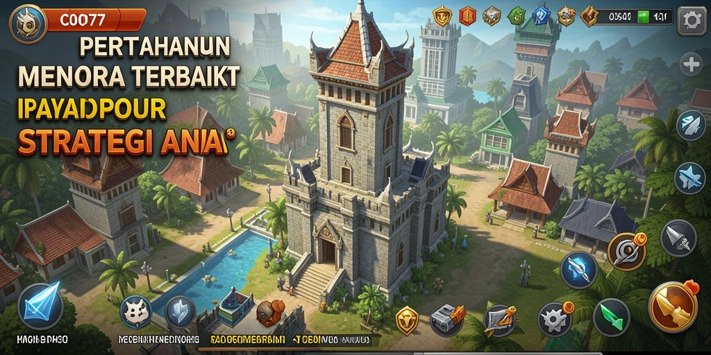 Tampilan gameplay C0077 yang mendebarkan dalam genre Tower Defense.