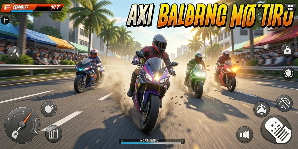 Tampilan aksi seru balapan motor di CEMARA77.