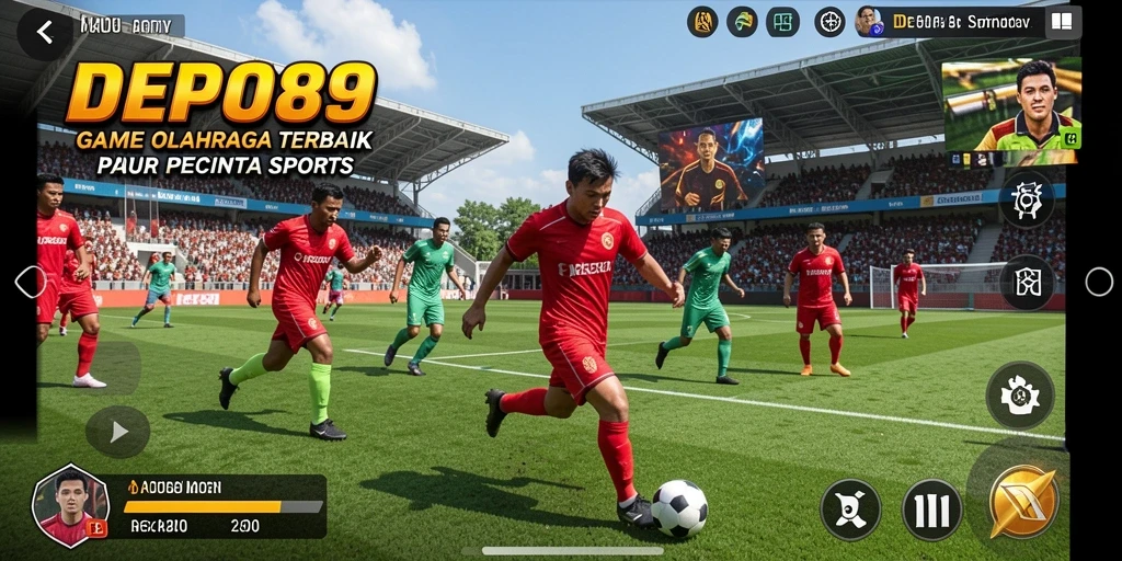 Tampilan layar dari game olahraga DEPO89 yang penuh aksi.