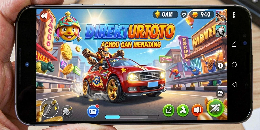 Screenshot utama DIREKTURTOTO menunjukkan aksi seru gameplay Arcade.