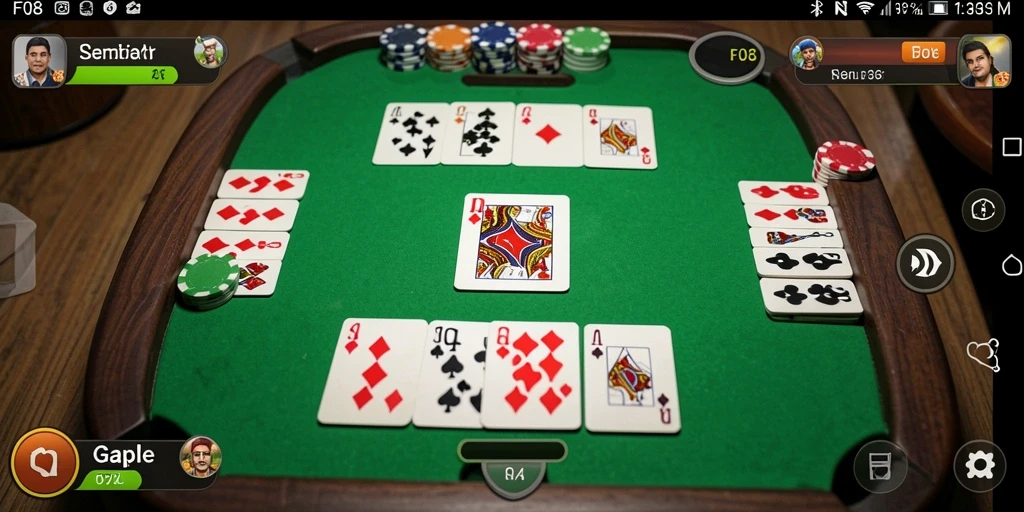 Gameplay seru dalam aplikasi Gaple F08 dengan grafis menarik.