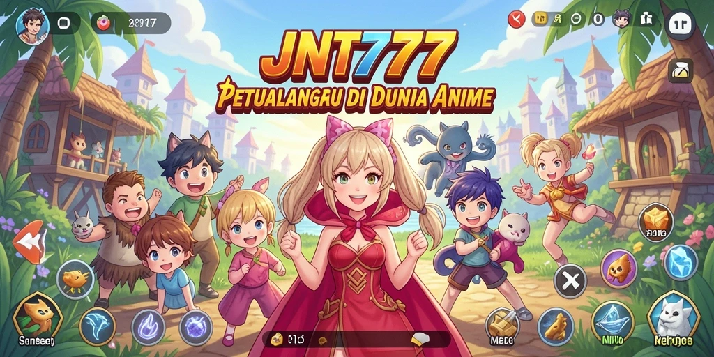Screenshot gameplay JNT777 menampilkan karakter Anime dalam pertempuran epik.