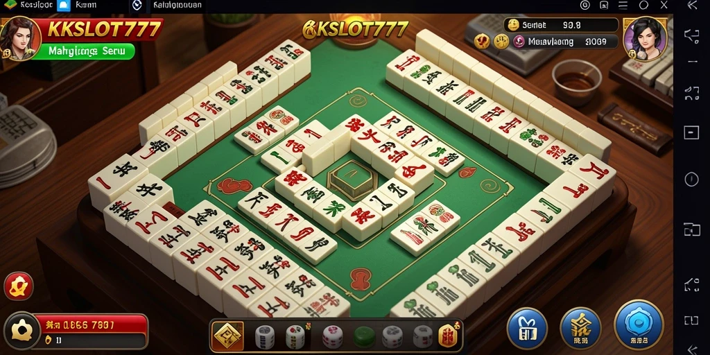 Screenshot KKSLOT777 menampilkan gameplay Mahjong yang seru dan interaktif.