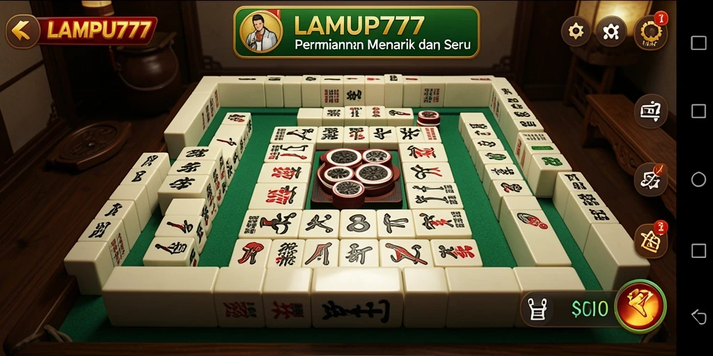 Tampilan gameplay seru LAMPU777 saat bermain Mahjong.
