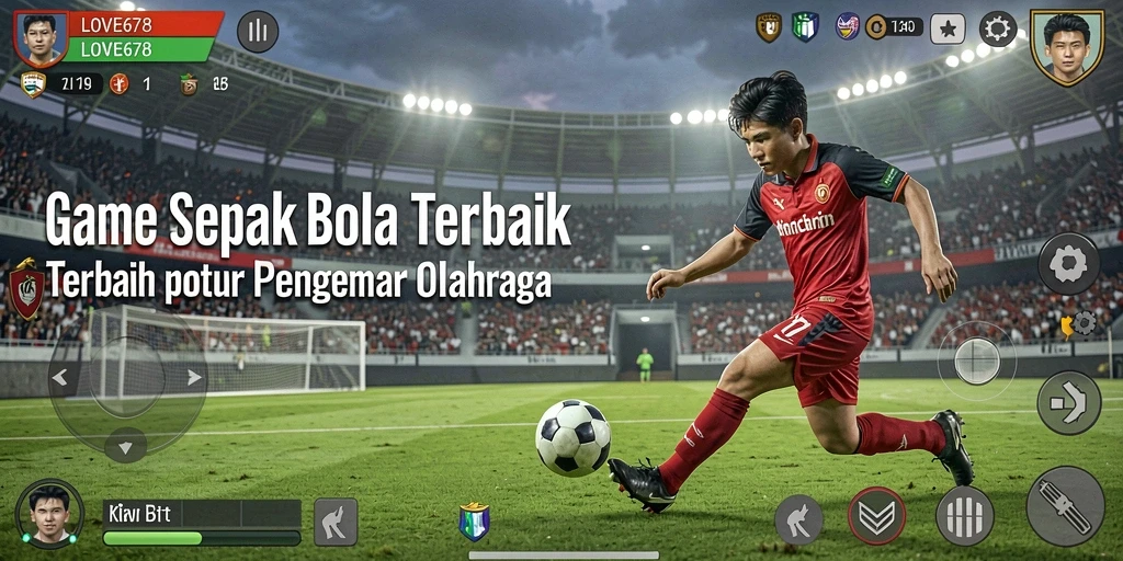 Tampilan gameplay <strong>LOVE678</strong> menampilkan aksi seru dalam pertandingan sepak bola.