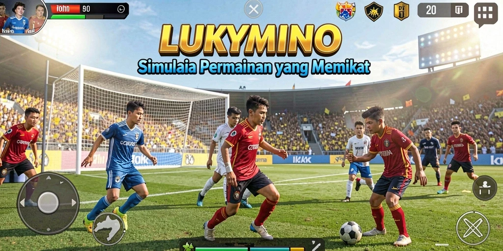 Screenshot utama LUKYMINO menampilkan gameplay simulasi yang menarik.