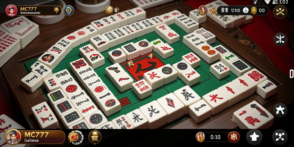 Tampilan permainan Mahjong yang menarik dan interaktif.