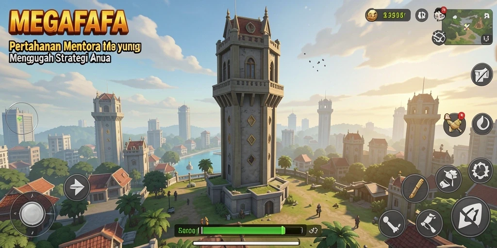 Gameplay seru MEGAFAFA dalam strategi Tower Defense.