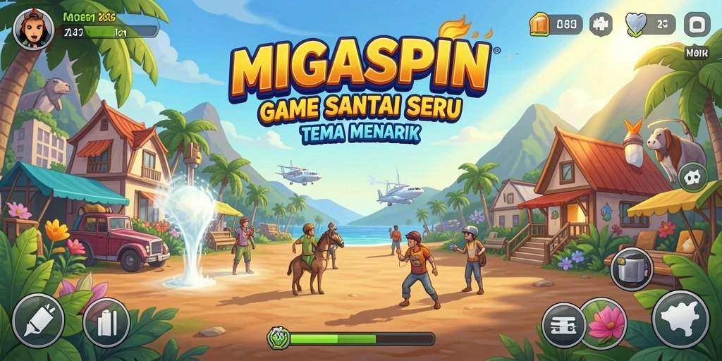 Screenshot gameplay MIGASPIN yang penuh warna dan menarik.