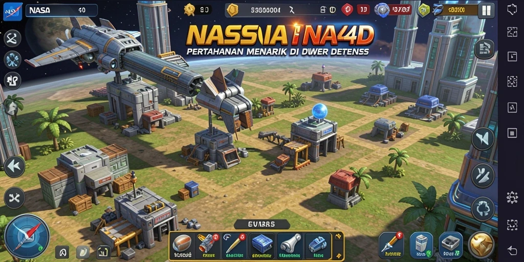 Gameplay seru dalam pertahanan menara di NASA4D.