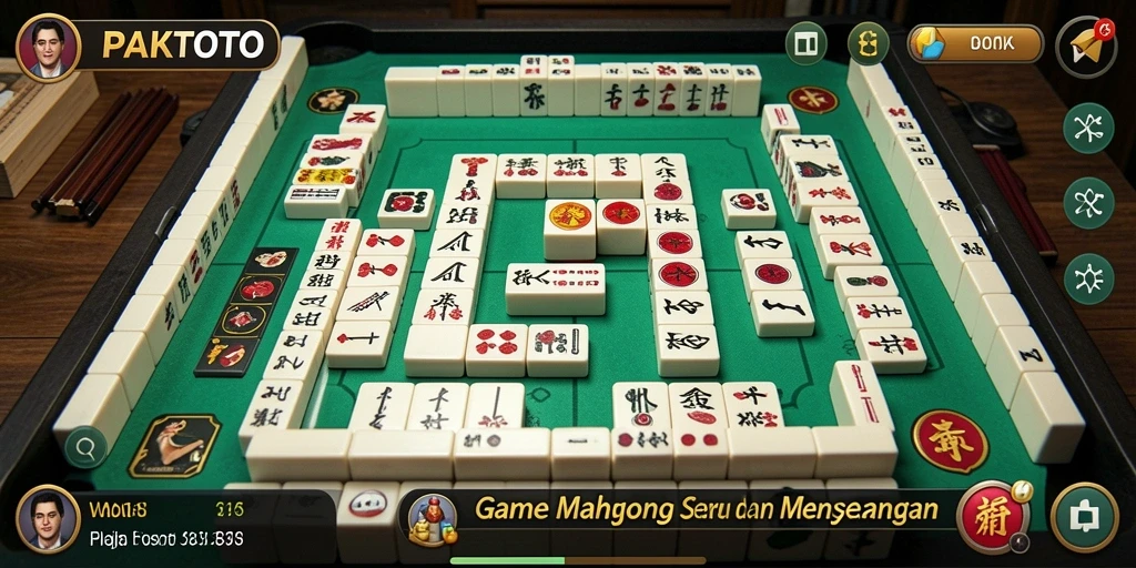Tampilan gameplay seru PAKTOTO dalam permainan Mahjong.