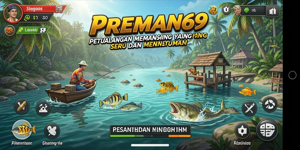 Tampilan gameplay memancing yang menakjubkan di PREMAN69.