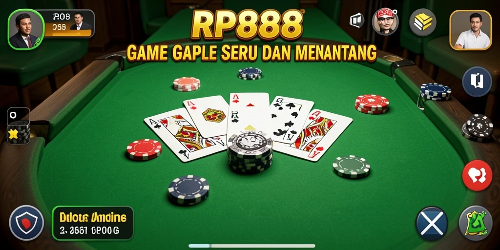 Tampilan gameplay seru dalam aplikasi Gaple RP888.