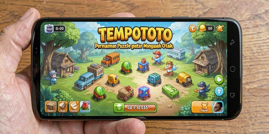 Tampilan gameplay TEMPOTOTO yang seru dan menantang.
