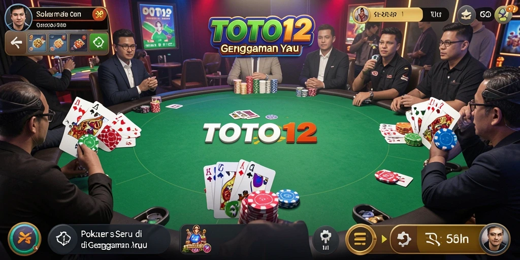 Tampilan gameplay Poker yang seru dan interaktif di TOTO12.