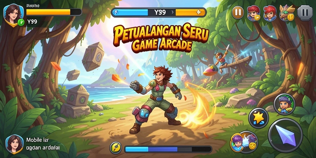 Tampilan gameplay seru dari Y89 yang penuh tantangan Arcade.